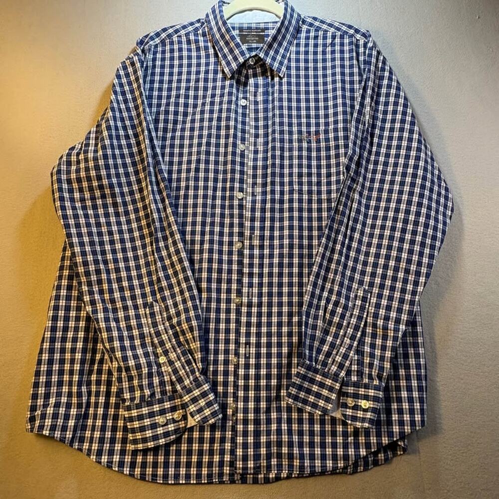 Greg Norman for Tasso Elba Plaid Long Sleeve Button-Down Shirt XXL